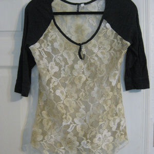 BKE Sheer Lace Top